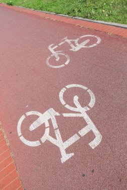 Bisiklet şeritli görünümünü / trafik işareti