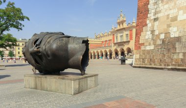 Krakow eski kare görünümü. Polonya