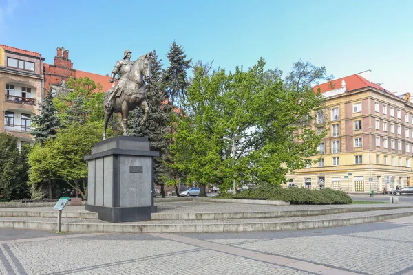 Město Szczecin v Polsku, veřejném místě a památník — Stock fotografie