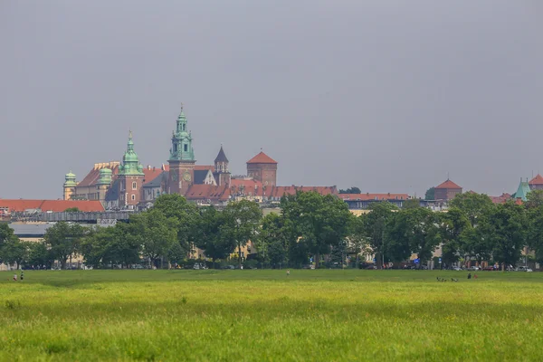 Widok Krakowa, Zamek Królewski w Polsce — Zdjęcie stockowe