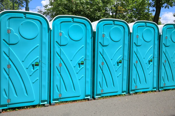 View of the portable public toilets Royalty Free Stock Photos