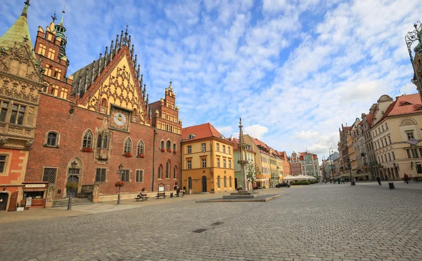 Vista del mercado en Wroclaw, Polonia — Foto de Stock