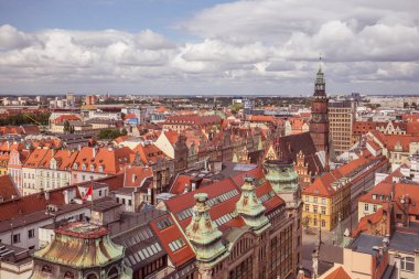 Wroclaw Panorama görünümünü. Polonya