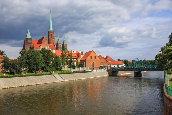 Wroclaw. View of the historical district Ostrow Tumski Poland — Stock Photo, Image