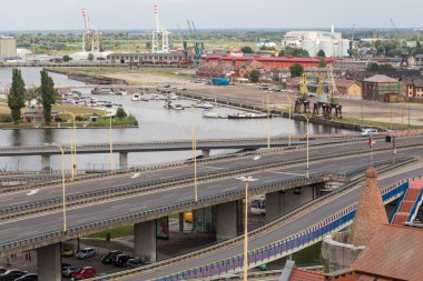 Panorama görünüm Szczecin, Polonya