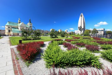 Rzeszow. Kamu bahçe şehir merkezinde. 