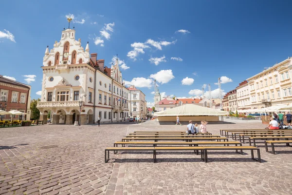 Vista del mercado en Rzeszow. Polonia — Foto de Stock