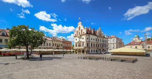 Blick auf den Marktplatz in Rzeszow. Polen Stockbild