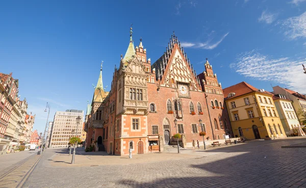 Vista del mercado histórico en Wroclaw / Polonia — Foto de Stock