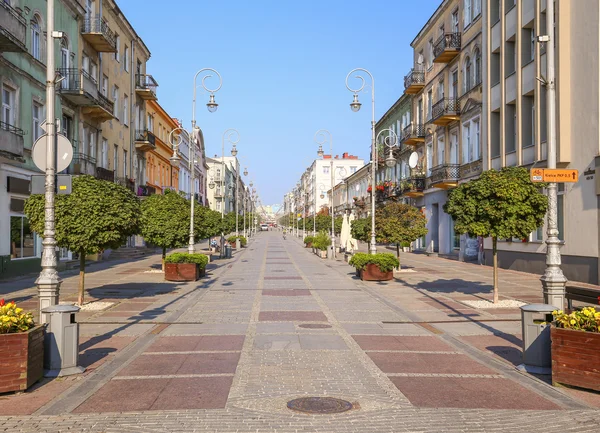 Vue de la rue principale à Kielce / Pologne — Photo