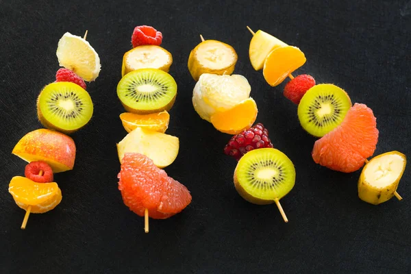 Espetos Frutas Suculentas Saudáveis Nutrição Conceito Dieta — Fotografia de Stock
