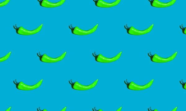 Sömlöst Mönster Gjort Med Grön Paprika Över Bakgrunden Färgglad Mat — Stockfoto