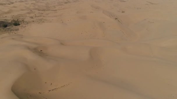 Senderismo Desierto Disparando Desierto Con Dron — Vídeos de Stock