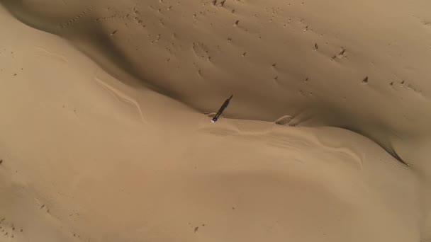 Wandern Der Wüste Aufnahme Der Wüste Mit Einer Drohne — Stockvideo