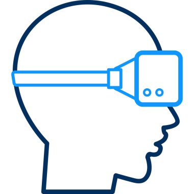 Sanal gerçeklik kulaklığı olan adam vektör illüstrasyonu