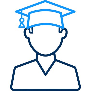 mezun avatar simgesi, vektör illüstrasyonu