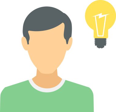 Fikir simgesi tasarımı olan insan kafası, vektör illüstrasyonu 10 eps graphic