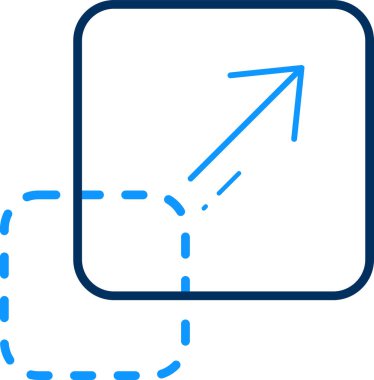 Mavi ve beyaz çizgi film ikonunun vektör çizimi