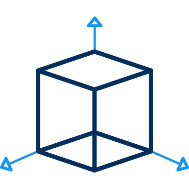 küp simgesi, vektör illüstrasyonu