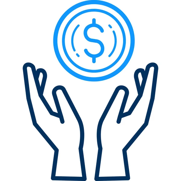Ícone Mão Dinheiro Ilustração Vetorial — Vetor de Stock