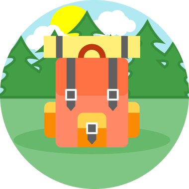 Seyahat ve turizm simgelerinin vektör illüstrasyonu