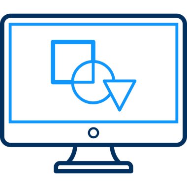 bilgisayar izleme simgesi, vektör illüstrasyonu