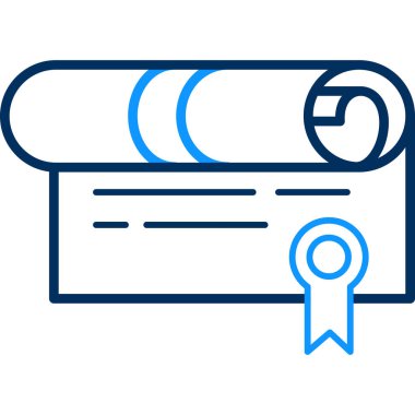 Diploma vektör simgesi. okul ekipmanı işareti.