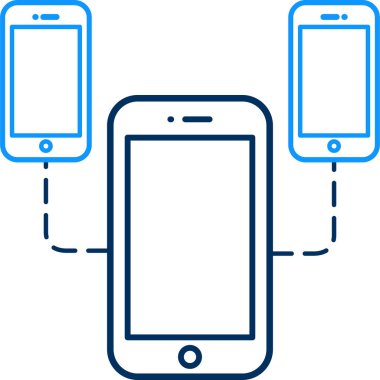 Beyaz arkaplanda boş ekranlı cep telefonu