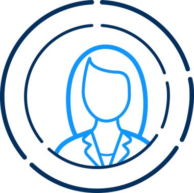 İş kadını simgesinin vektör illüstrasyonu