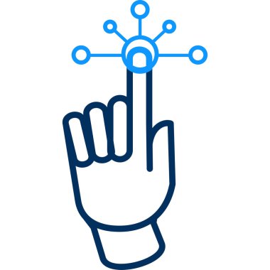 Parmaklarının parmağını tutan bir el. vektör illüstrasyonu