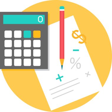 Ofis ve mali simgelerin vektör illüstrasyonu