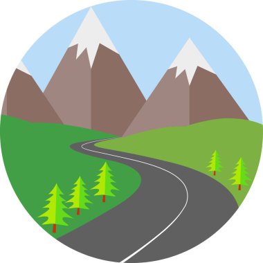 Dağ manzarasının vektör çizimi