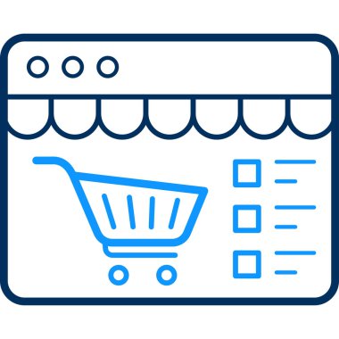 Alışveriş arabası vektör simgesi