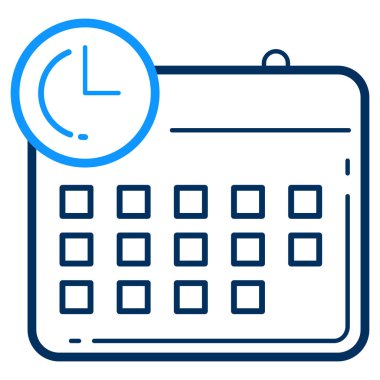 Hesap makinesi vektör simgesi. biçim iki renkli düz sembol, mavi ve gri renkler, yuvarlak açılar, beyaz arkaplan