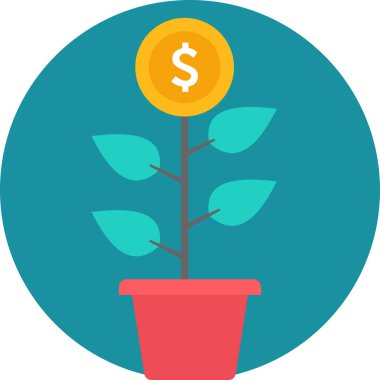 para ve dolar işareti bitki, vektör illüstrasyonunda