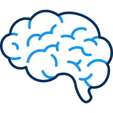 Çizgi film stili izole edilmiş vektör illüstrasyonundaki beyin simgesi