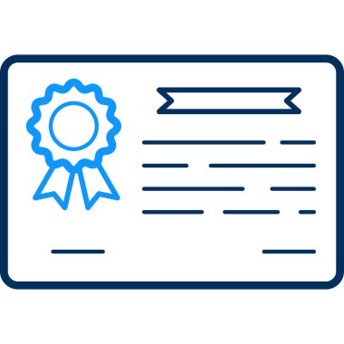 Sertifika simgesi, vektör illüstrasyonu