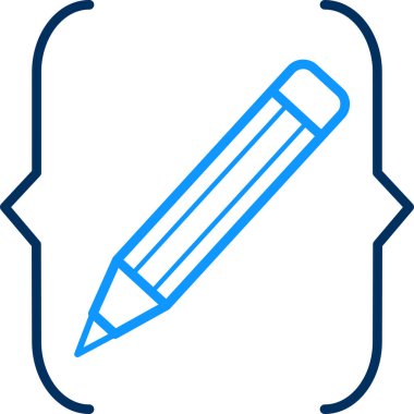 Beyaz arkaplanda kalem vektörü simgesi