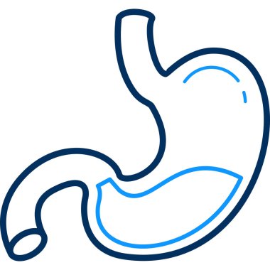 Beyaz arkaplanda izole edilmiş basit bir mide simgesi. diş sembolü