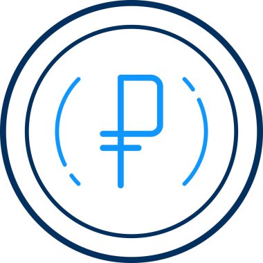 Mavi ve beyaz bir ikonun vektör illüstrasyonu