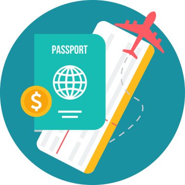 seyahat ve turizm düz vektör simgesi