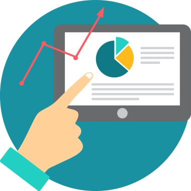 İş raporuyla grafiğin düz vektör çizimi