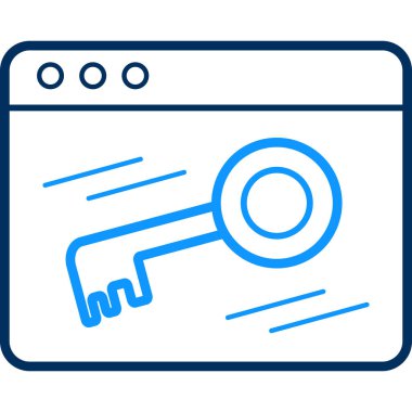 Web sayfası vektör simgesinde anahtar