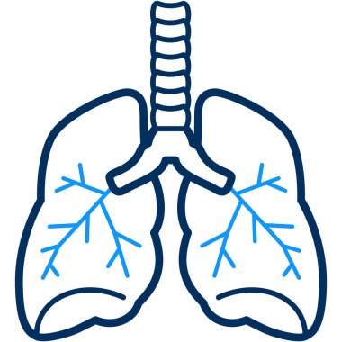 Akciğer ikonu. İnsan organları ve sağlık teması. Yalnız tasarım. vektör illüstrasyonu