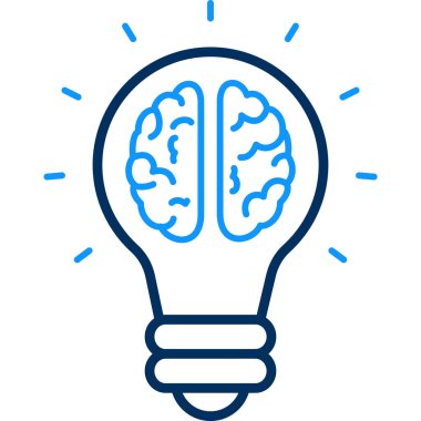 Ampul simgesi vektör illüstrasyonundaki beyin