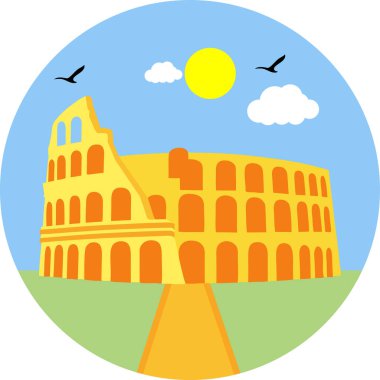 Düz stil ünlü kolezyumun vektör çizimi