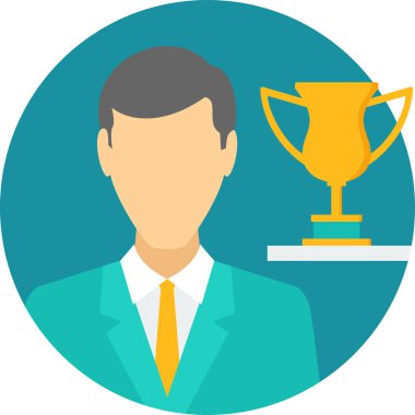 Ödül vektör illüstrasyonlu iş adamı