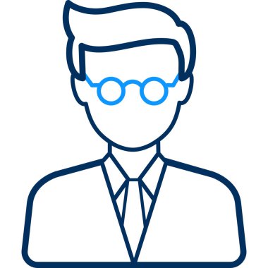 erkek öğretmen avatar simgesi vektör illüstrasyonu