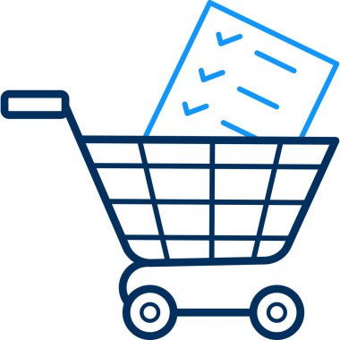 Alışveriş arabası simgesi, vektör illüstrasyonu