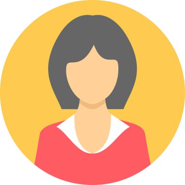 kadın avatar simgesi, vektör illüstrasyonu